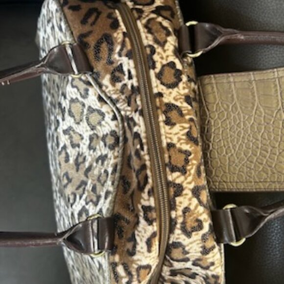 NWOT Large Vintage Y2K Animal Print Satchel Dome Handbag Tote - Picture 13 of 16